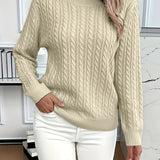 Quinisha – Knit Sweater with Cable Pattern