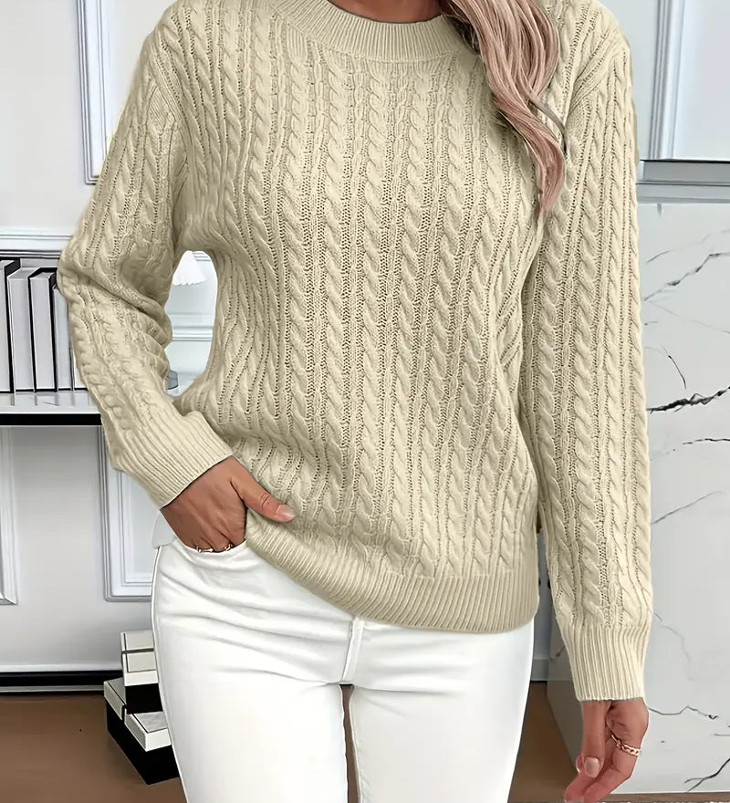 Quinisha – Knit Sweater with Cable Pattern