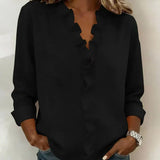 Indie | Ruched Blouse, V-Neck and Long Sleeves