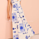 Avermy | Graceful Blue Floral Dress