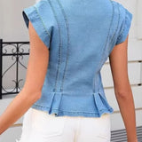 Katri - V-Neck Denim Top