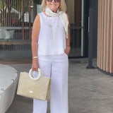 Trinidad™ | White Combination Top and Wide Pants