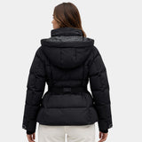 Eléanne | Black Puffer Coat with Belt