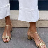 Metallic Heeled Sandals