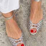 Golden Ankle Strap Sandals