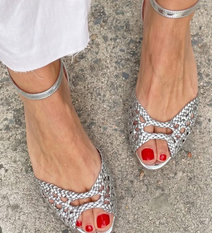 Golden Ankle Strap Sandals