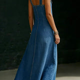 Siiri - Long Denim Dress with Buttons