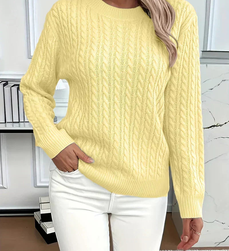 Quinisha – Knit Sweater with Cable Pattern