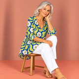 Stephanie | Long Blouse with V-Neck