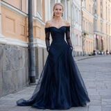 Eveliina - Long Dress with Bare Shoulders