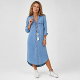 Helmi - Casual and Stylish Denim Shirt Dress