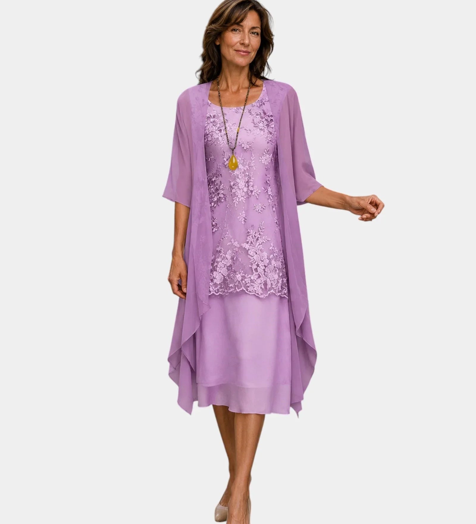 Mahélia | Robe élégante en chiffon deux pièces