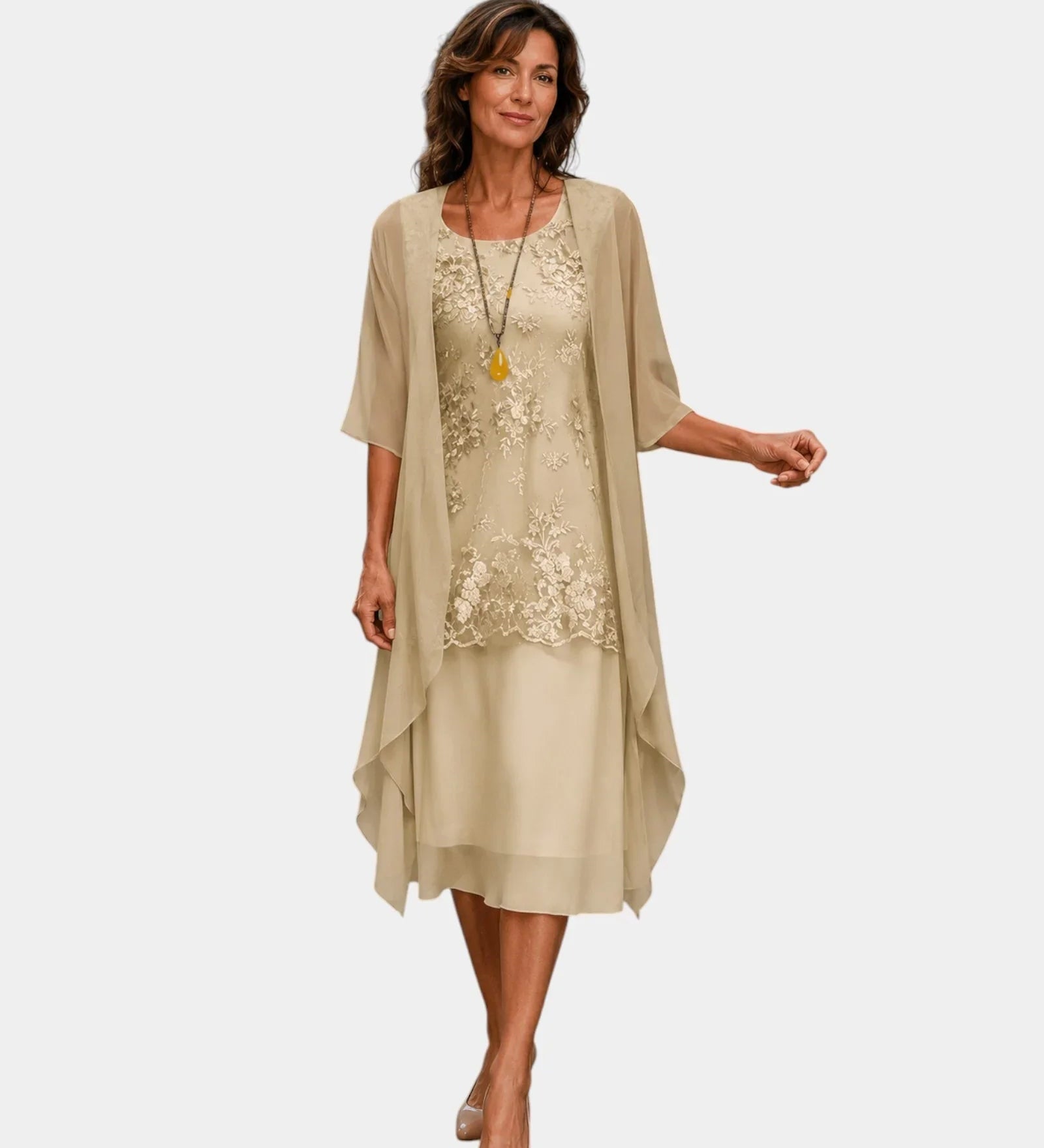 Mahélia | Robe élégante en chiffon deux pièces