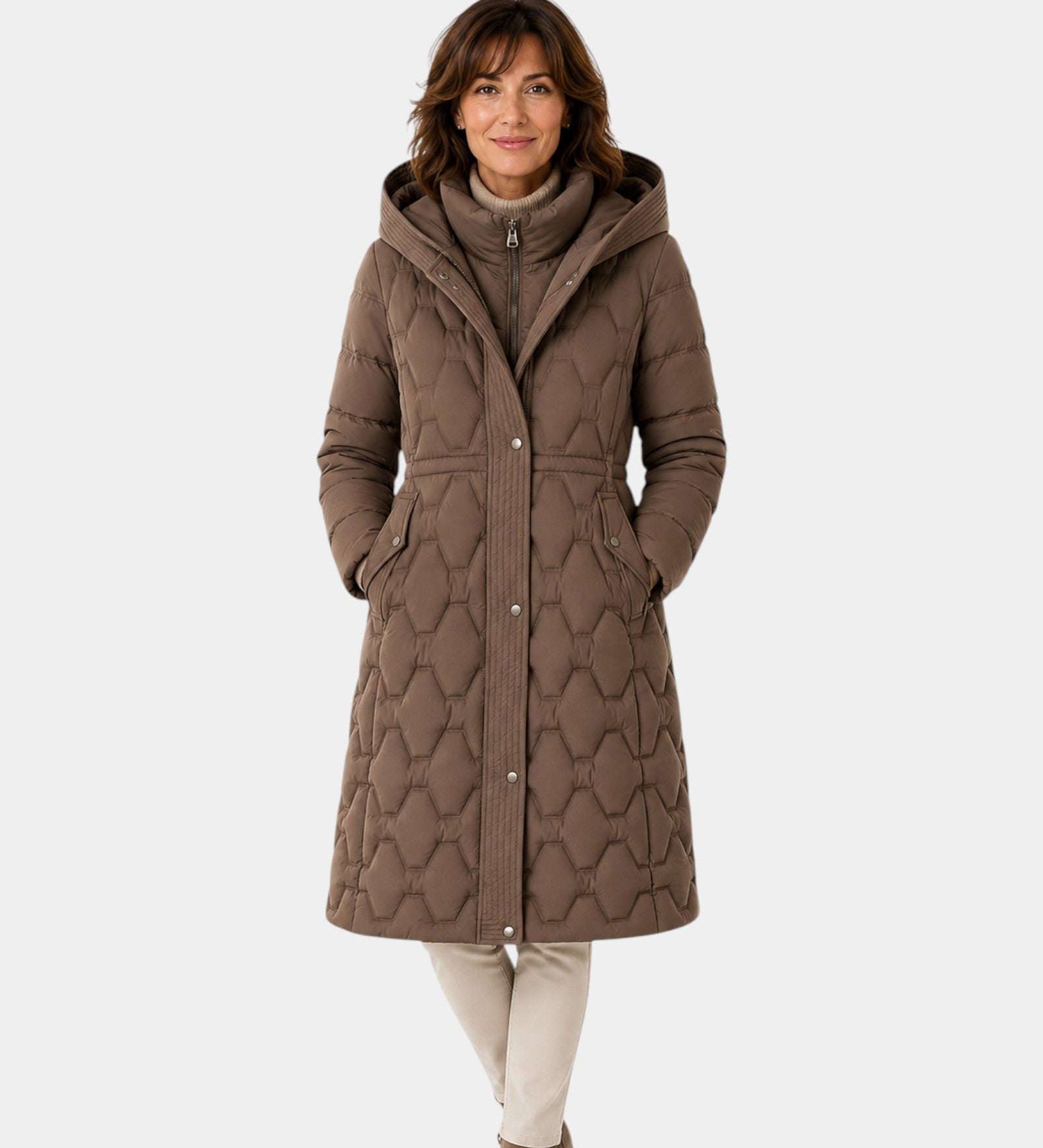 Briseida | Long down coat with hood