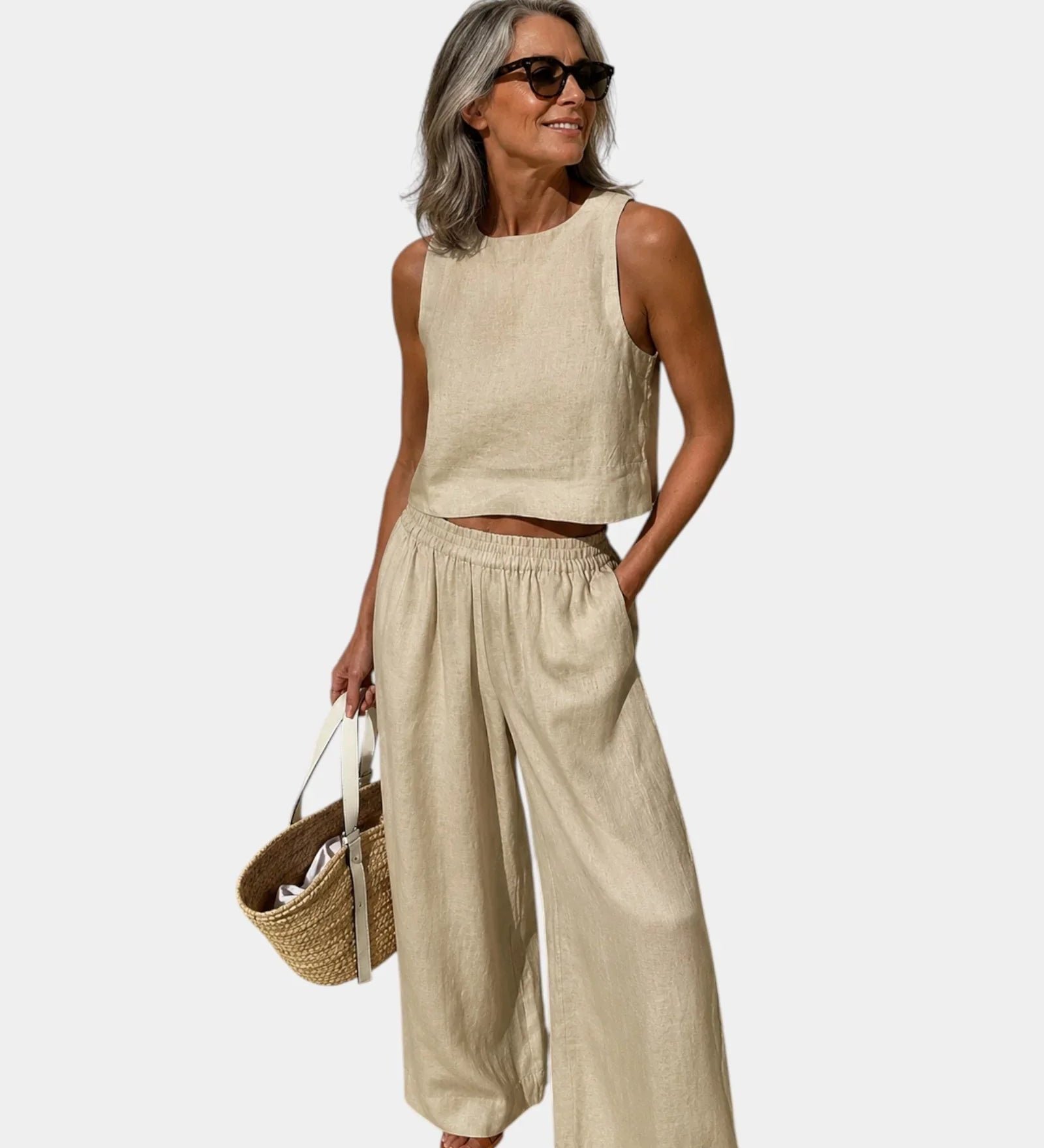 Scheherazade | Cotton and Linen Blouse and Pants Set