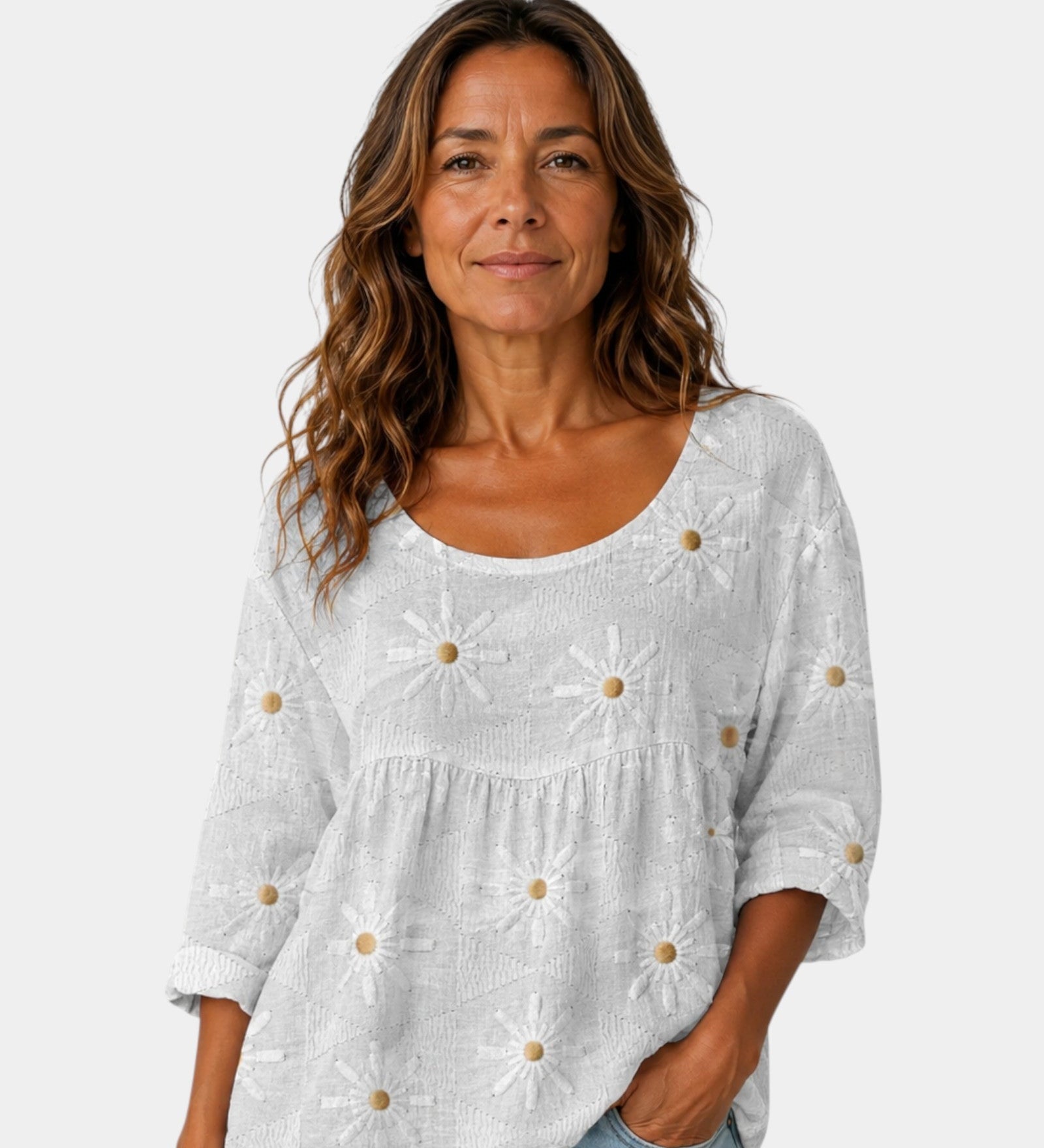 Laure | Embroidered Flower Blouse