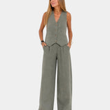 Assia | Sleeveless Vest and Pants Set