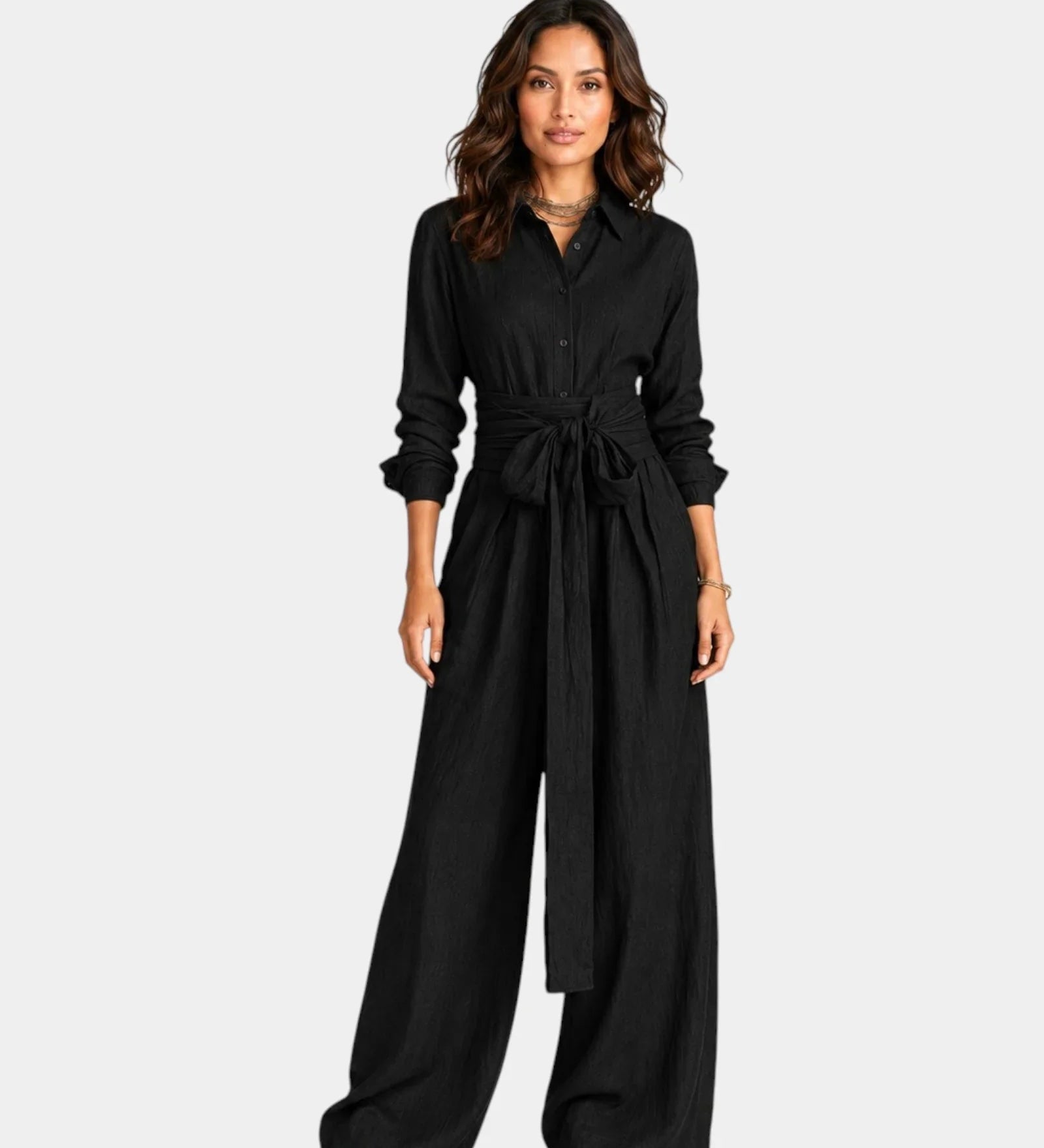 Cybele | Elegant Long Sleeve Jumpsuit with Belt