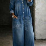 Vappu - Denim Overalls with Bare Shoulders