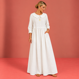 Clara™ | Denim-Look Dress with Peter Pan Collar