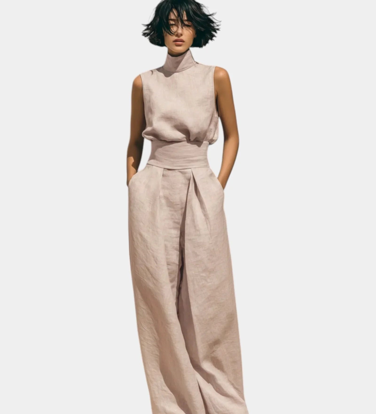 Falyne | Ensemble débardeur et pantalon large minimaliste