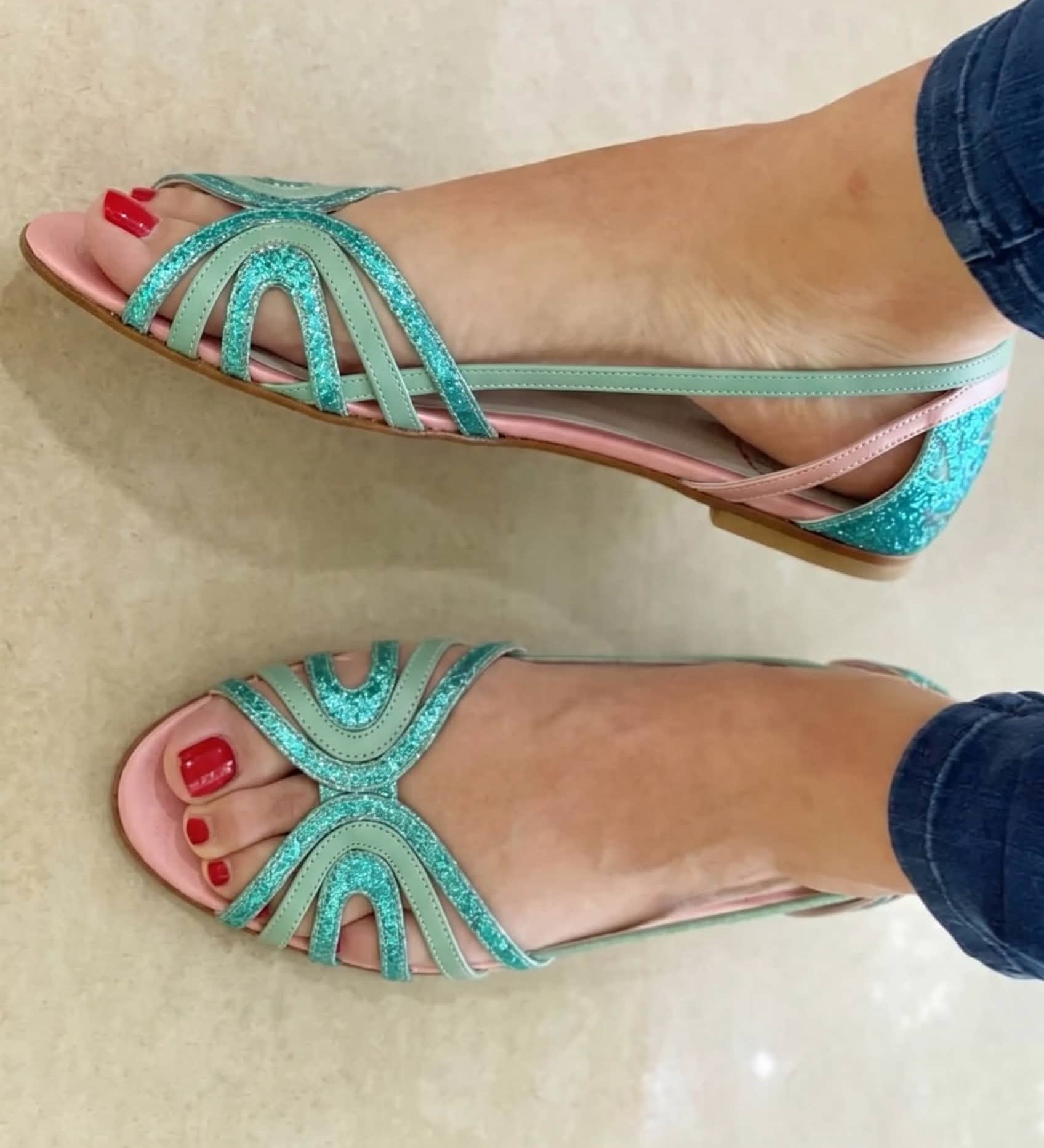 Metallic Shimmer Sandals