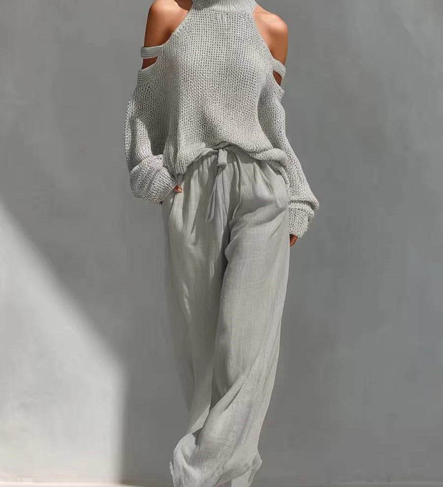 Saara - Modern Knit and Linen Set