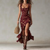 Vilma | Floral Boho Maxi Dress with Side Slit