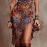 Elina - Stylish Midi Dress with V-Neck