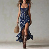 Vilma | Floral Boho Maxi Dress with Side Slit