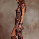 Elina - Stylish Midi Dress with V-Neck