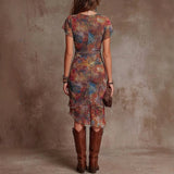 Elina - Stylish Midi Dress with V-Neck
