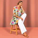 Nellie | Long Blouse with V-Neck