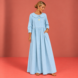 Clara™ | Denim-Look Dress with Peter Pan Collar