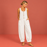 Ruth™ | Vintage Washed Denim-Look Overalls