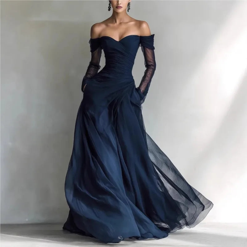 Eveliina - Long Dress with Bare Shoulders