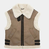 Adalsinde | Women's Sleeveless Gilet with Faux Shearling Effect