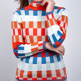 Erika - Patchwork Turtleneck Sweater