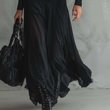 Venla - Loose Black Tulle Maxi Dress