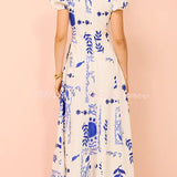 Avermy | Graceful Blue Floral Dress