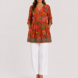 Kaia | Long blouse with a striking pattern