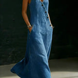 Siiri - Long Denim Dress with Buttons