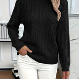 Quinisha – Knit Sweater with Cable Pattern