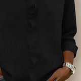 Indie | Ruched Blouse, V-Neck and Long Sleeves