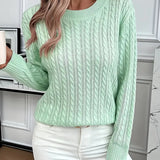 Quinisha – Knit Sweater with Cable Pattern