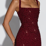 Roosa – Sparkling Square Neck Maxi Dress