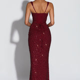 Roosa – Sparkling Square Neck Maxi Dress