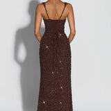 Roosa – Sparkling Square Neck Maxi Dress