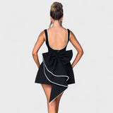 Carrie | Mini Dress with Silver Thread Ribbon