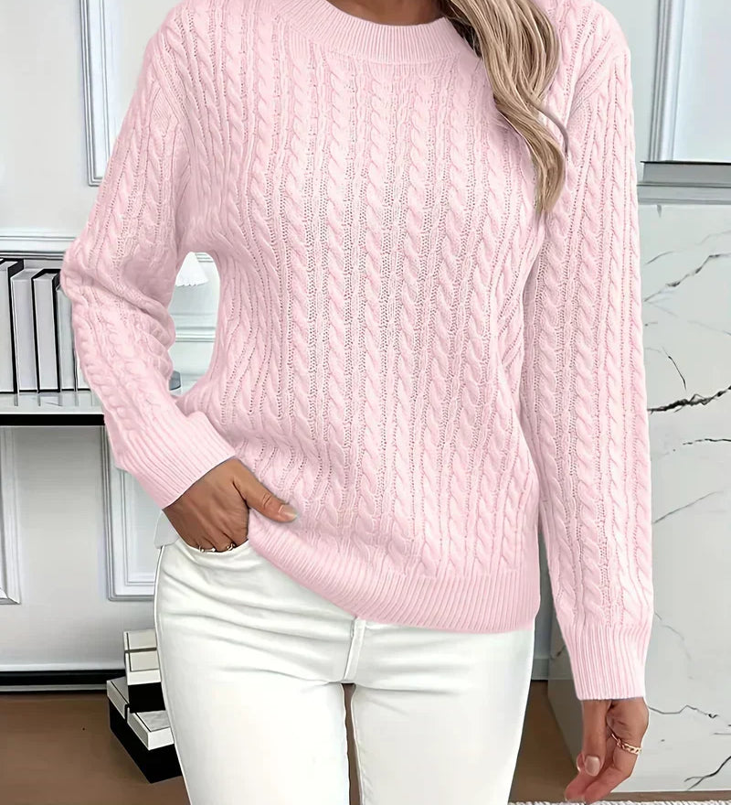 Quinisha – Knit Sweater with Cable Pattern